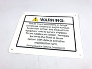 California Prop 65 Jet Engine Exhaust Fumes Airplane Air Warning Sign 11"x8.5" 2