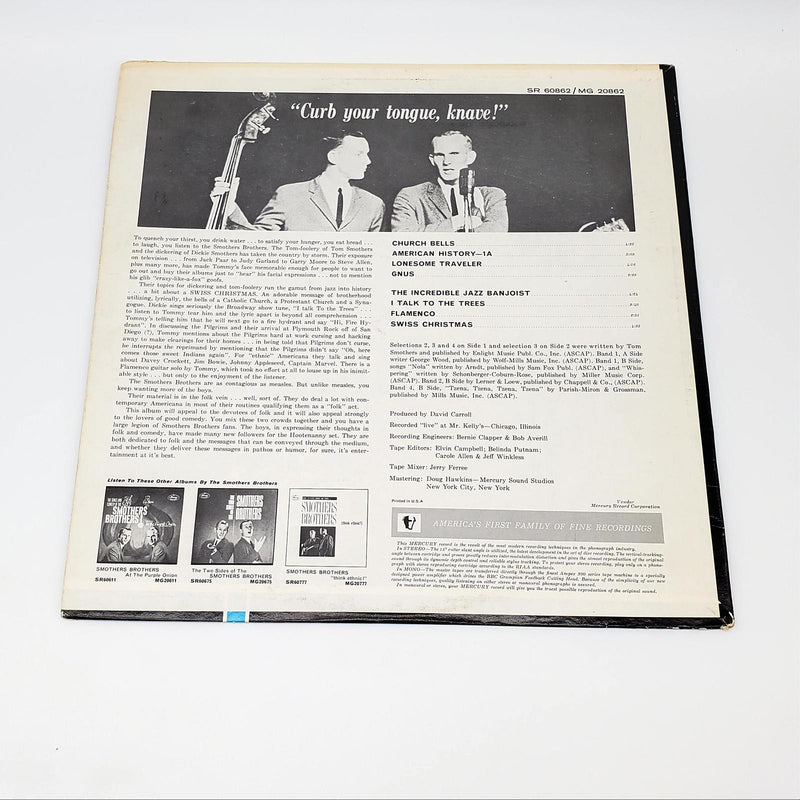 Smothers Brothers Curb Your Tongue, Knave! LP Record Mercury 1963 MG 20862 2