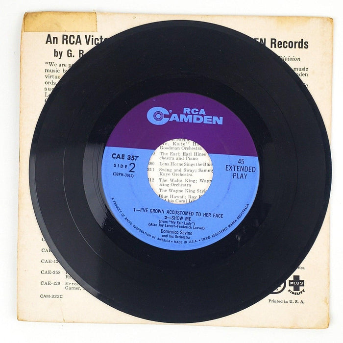 Domenico Savino My Fair Lady Record 45 RPM EP CAE 357 RCA 1956 4