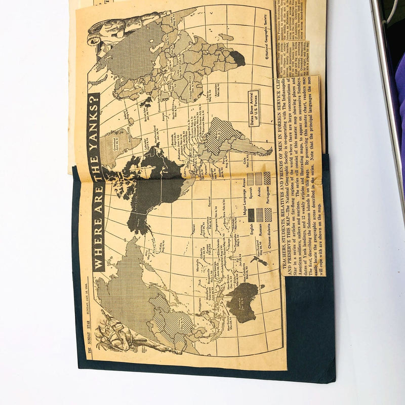 WW2 Scrapbook Newspaper Clippings Where Are The Yanks Star National Geographic 11