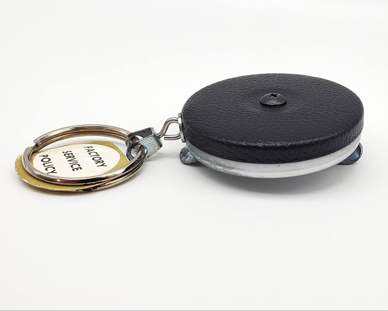 1960s Key-Bak Retractable Key Chain West Coast Chain Faux Leather & Chrome NOS