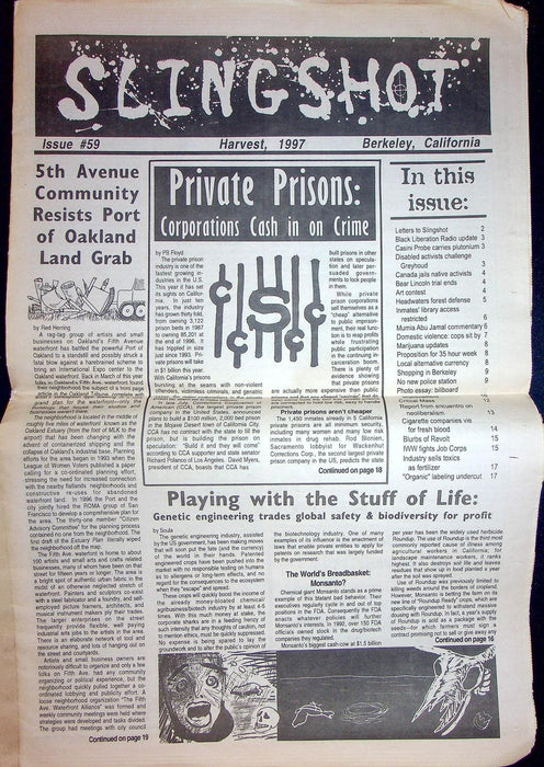 Slingshot Newspaper Harvest 1997 Berkely CA Radical Plutonium Mumia Abu Jamal