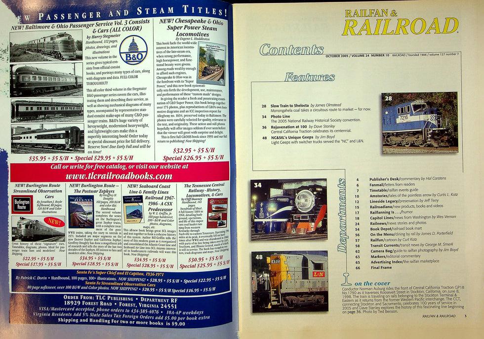 Railfan & Railraod Magazine October 2003 Vol 24 No 10 Central Cali. Traction