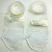 2pk Pond Filter Bag Sock 800 Micron Plastic Ring 3-5/8 x 14 In Mesh Polyester 9