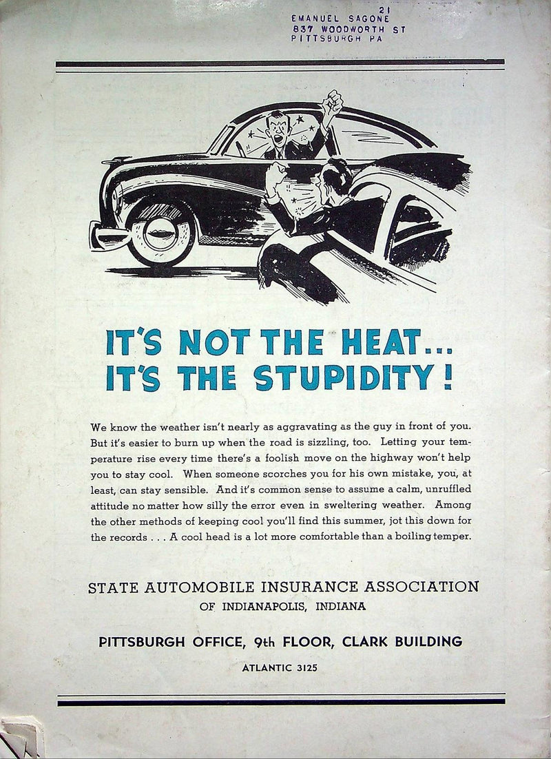 The Pittsburgh Automobilist Magazine July 1949 Vol 24 #7 Summer Travel Guide