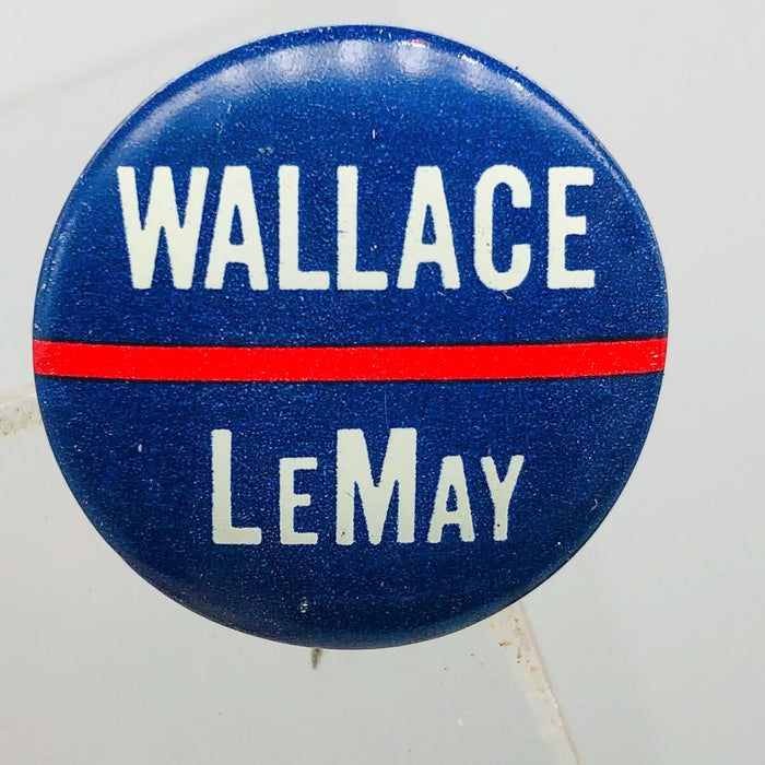 George Wallace Curtis LeMay Button Pin .875" Presidential Campaign Vintage 8