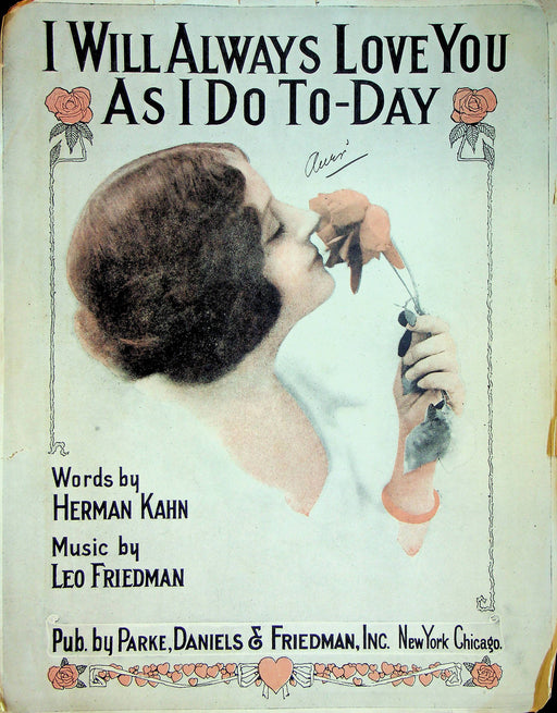 I Will Always Love You As I Do Today Sheet Music Leo Friedman Piano Vocal 1915 1