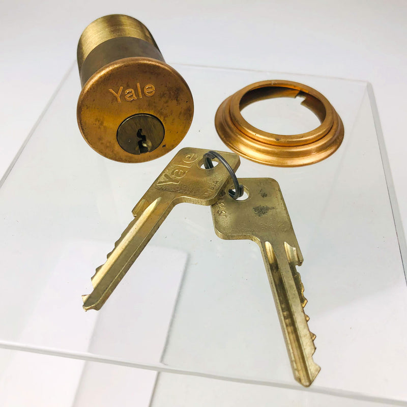 Yale Mortise Cylinder 1152 1-3/4" US10 Satin Bronze 6 Pin New Old Stock NOS Cpy2