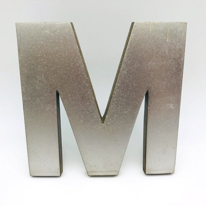 Cast Aluminum Letter M 8" Sign Spanjer Bro Chicago Brushed Architectural Salvage