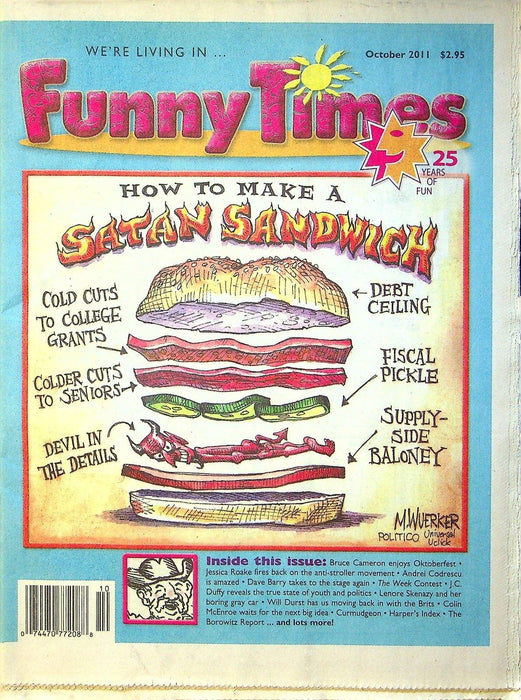 Funny Times Magazine October 2011 Andy Borowitz, Bruce Cameron, Jessic Roake 1