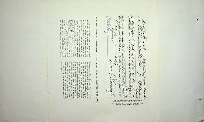 Reiter Dairy Company Stock Certificate Bond Scripophilly Akron Ohio 1969 No 368