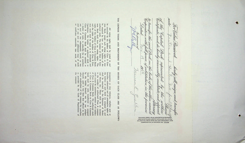 Reiter Dairy Company Stock Certificate Bond Scripophilly Akron Ohio 1969 No 348