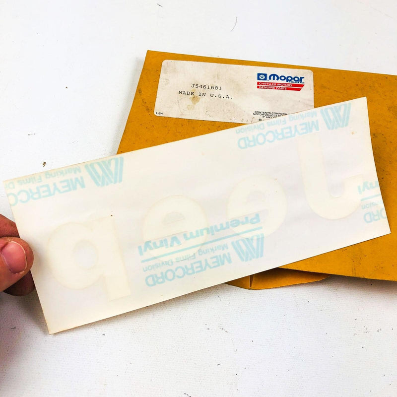 Mopar J5461681 Jeep Decal White for CJ Scrambler 81-86 OEM New Old Stock NOS