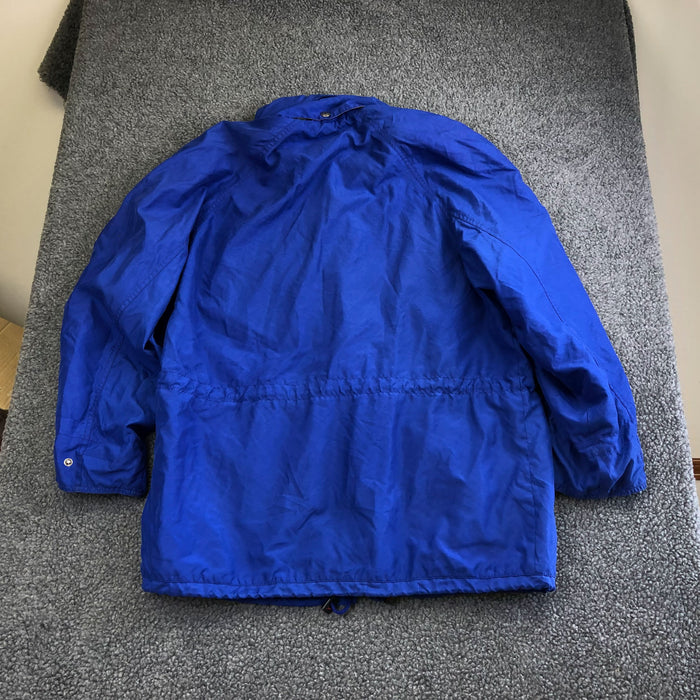 Vintage Speedo Windbreaker Jacket Blue Sport Systems Full Zipper Hidden Hood