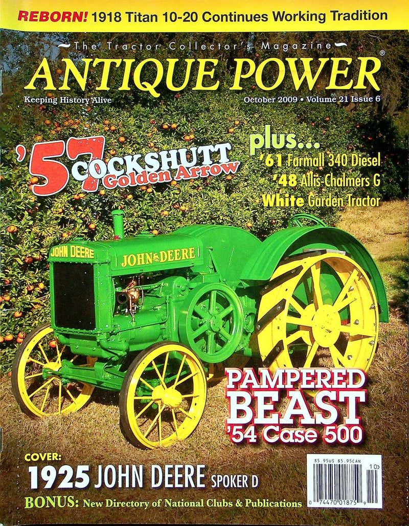 Antique Power Magazine October 2009 Vol 21 # 6 57 Cockshutt Golden Arrow