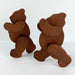 Pair of Wooden Teddy Bear Figurines Folk Art Rustic Cut Out Wood Stained 5