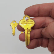 5x Eagle Lock Co 11945BS Key Blanks Brass USA Made Vintage Tarnished NOS 2