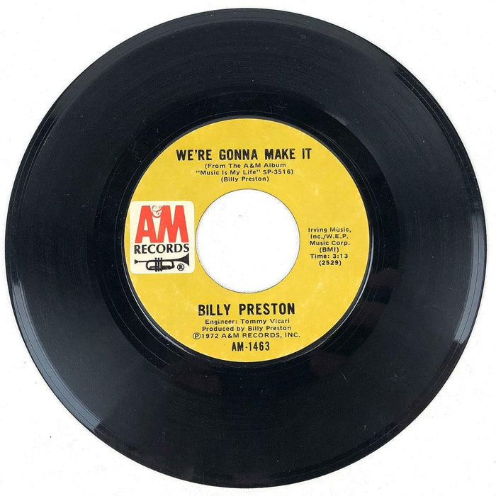 Billy Preston 45 7" Record Space Race / We're Gonna Make It A&M 1972 2