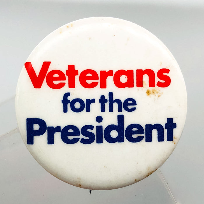 Veterans For The President Button Pin 1.25" Campaign Political Columbia Ad NYC 2