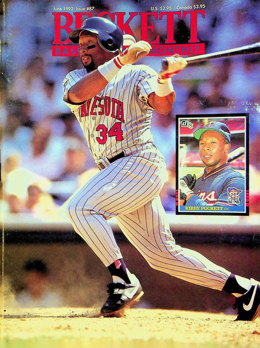 Beckett Baseball Magazine June 1992 # 87 Kirby Puckett Twins Ruben Sierra CLEAN 1