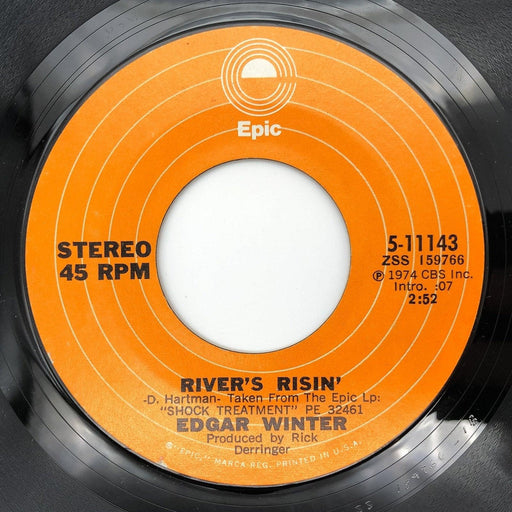 Edgar Winter Animal / River's Rising' Record 45 RPM Single S-11143 Epic 1974 1