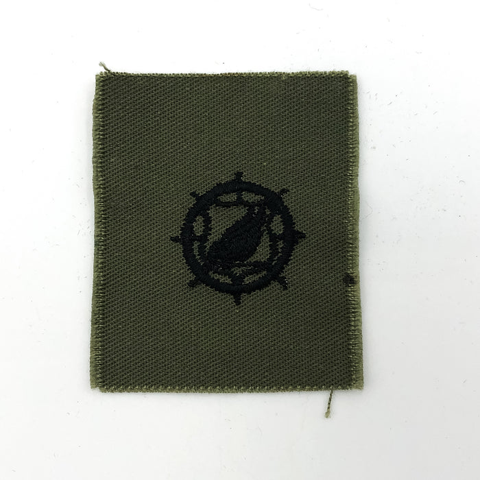 US Army Transportation Corps Branch Patch Embroidered Cloth Black on Green