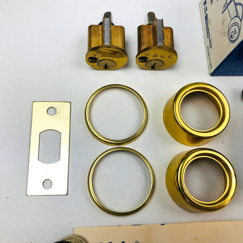 Yale Tubular Deadlock 6 Pin Cylinder Locks 170 1/4 US03 Bright Brass KA2 New NOS
