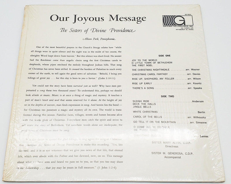 Sisters of Divine Providence Christmas Mosaic 33 RPM LP Record Gateway 2