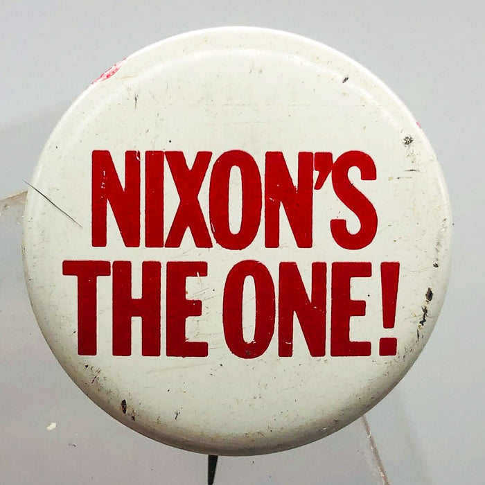 Nixon's The One Button 1" Pinback Presidential Political Campaign Red White 2