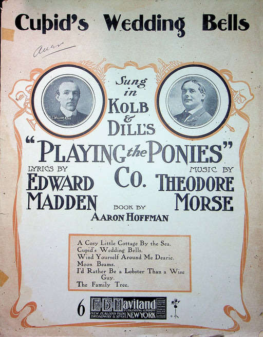 Playing The Ponies Antique Sheet Music Cupids Wedding Bells Musical Madden Morse 1