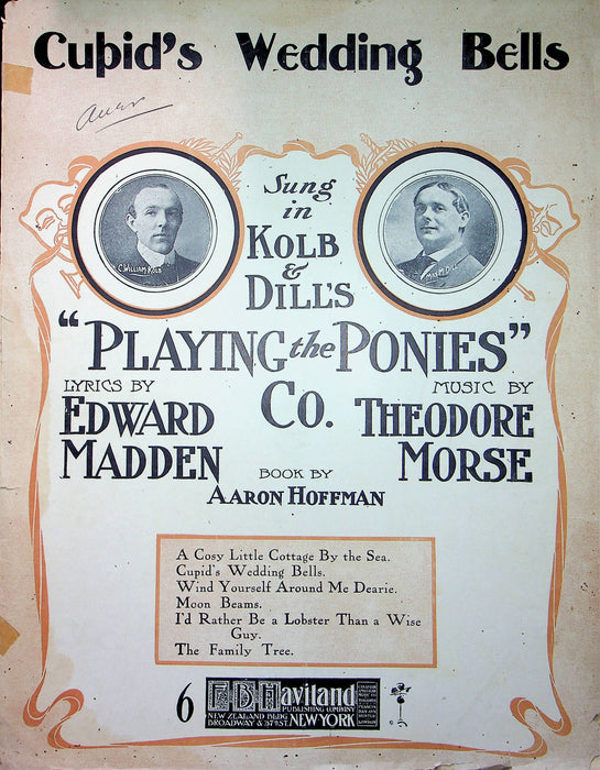 Playing The Ponies Antique Sheet Music Cupids Wedding Bells Musical Madden Morse 1