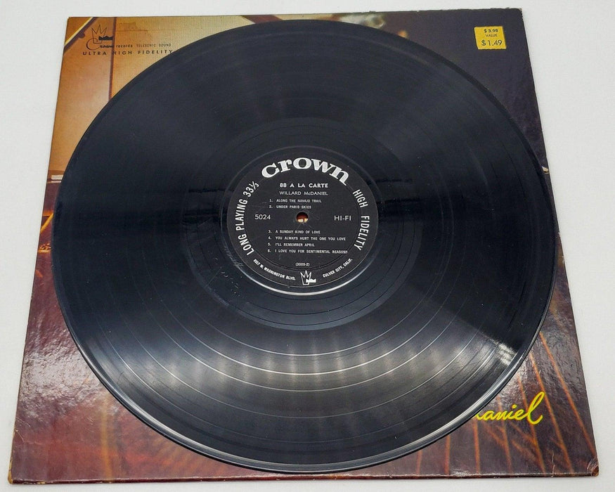 Willard McDaniel 88' A La Carte 33 RPM LP Record Crown Records 1958 CLP 5024 6