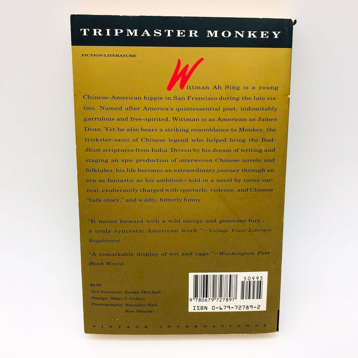 Maxine Hong Kingston Book Tripmaster Monkey Paperback 1990 San Francisco 1960s 2