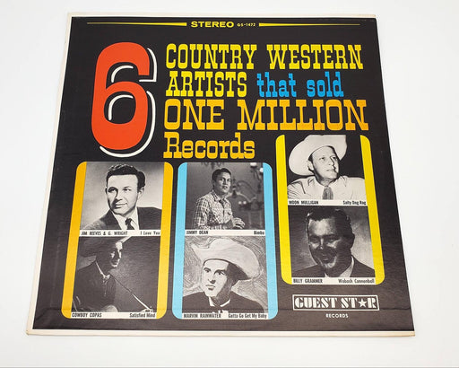 6 Country Western Artists That Sold 1 Million Records LP Record Jimmy Dean 1