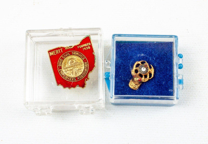 Vintage Lapel Pins Ohio Civil Service Employees Association BPOE Elks Elk USA 1