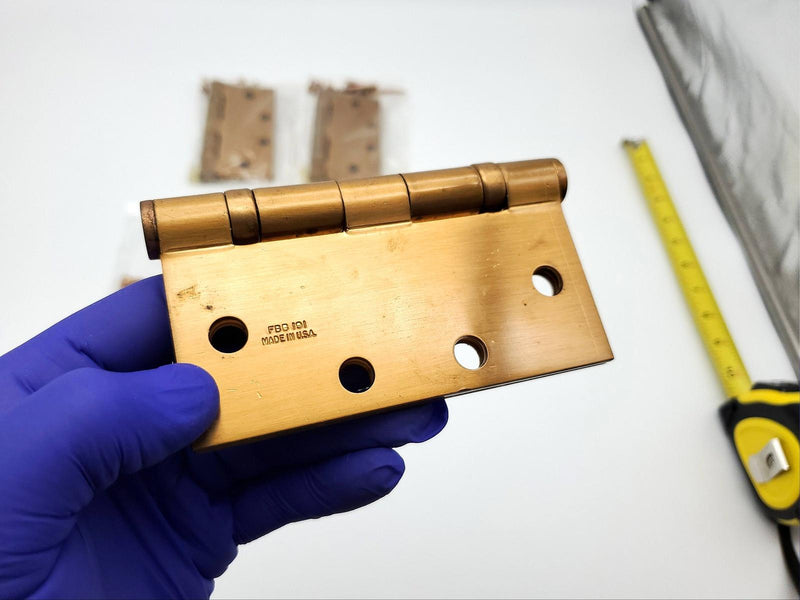 3x Stanley FBB191 Door Hinges Std Weight Satin Bronze 4.5" x 4.5" Full Mortise