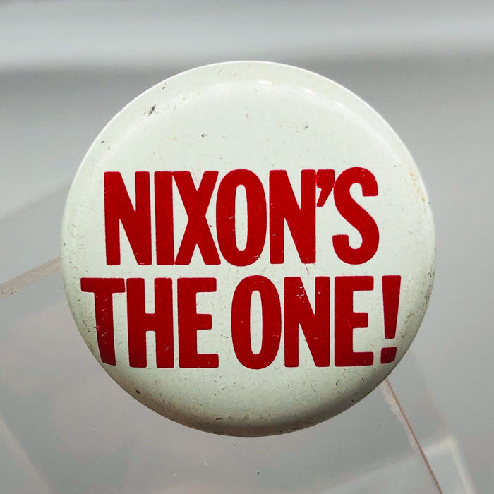 Nixon's The One Button 1" Pinback Presidential Political Campaign Red White 5