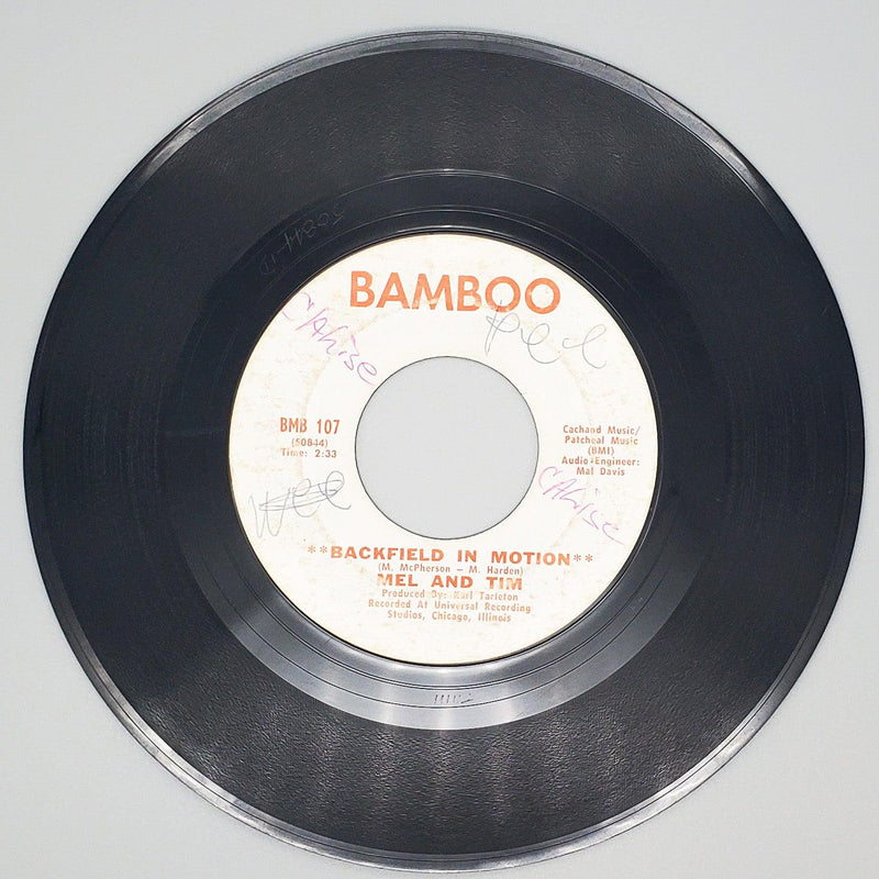 Mel And Tim Backfield In Motion Record 45 RPM Single BMB 107 Bamboo 1969 2