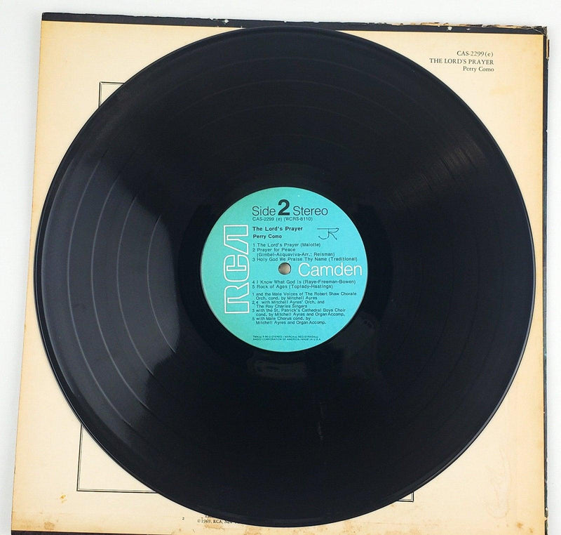 Perry Como The Lord's Prayer Record 33 RPM LP CAS-2299 Camden 1969 4