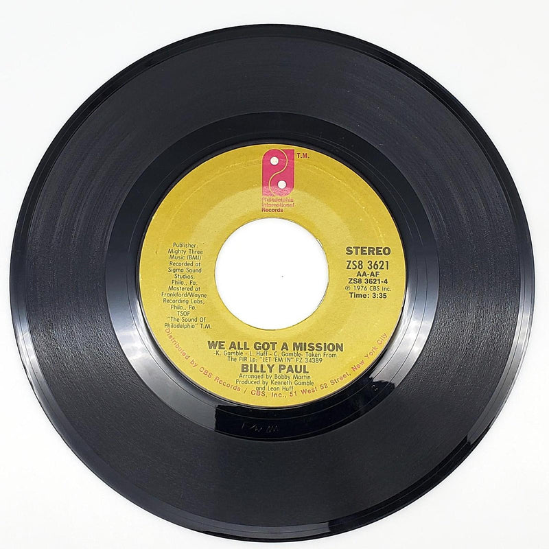 Billy Paul Let 'Em In / We All Got A Mission 45 RPM Single Record 1976 ZS8 3621 2