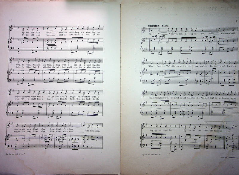 The Rogers Bros In Paris Antique Sheet Music By The Old Oak Tree Hobart Hoffman 3