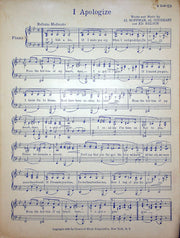Sheet Music I Apologize Champ Butler Al Hoffman Goodhart Ed Nelson 1931 Song 3