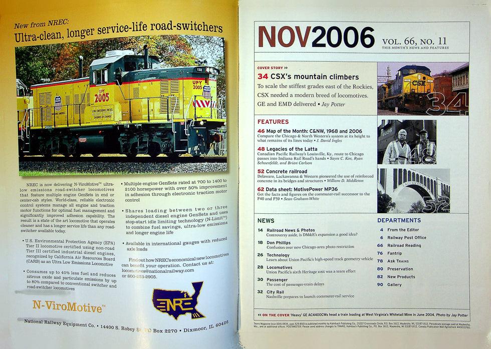 Trains Magazine November 2006 Vol 66 No 11 CSK Pushes Diesels To The Max