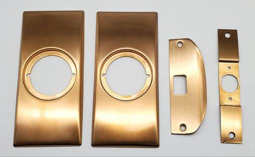 Kwikset Door Hardware Kit Bronze 2x Strike Plates & 2 Escutcheon NEW NO PACKAGE 1