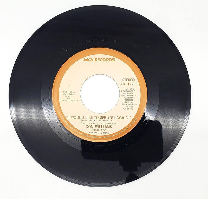 Don Williams Lay Down Beside Me 45 RPM Single Record MCA Records 1978 AB-12458 2