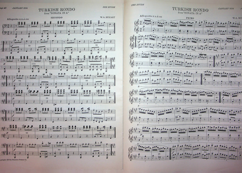 Vivace Hungarian Rhapsody No 13 Sheet Music Piano Franz Liszt 1934 Etude Mag 4