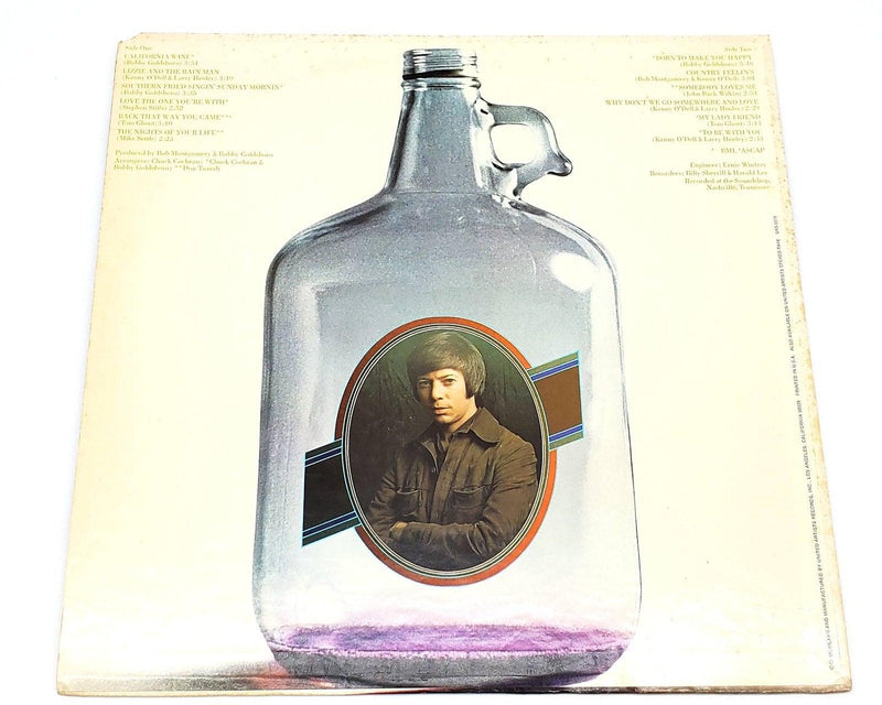 Bobby Goldsboro California Wine 33 RPM LP Record United Artists 1972 UAS-5578 2