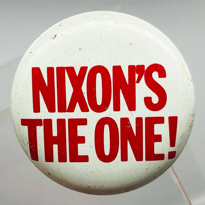 Nixon's The One Button 1" Pinback Presidential Political Campaign Red White 5