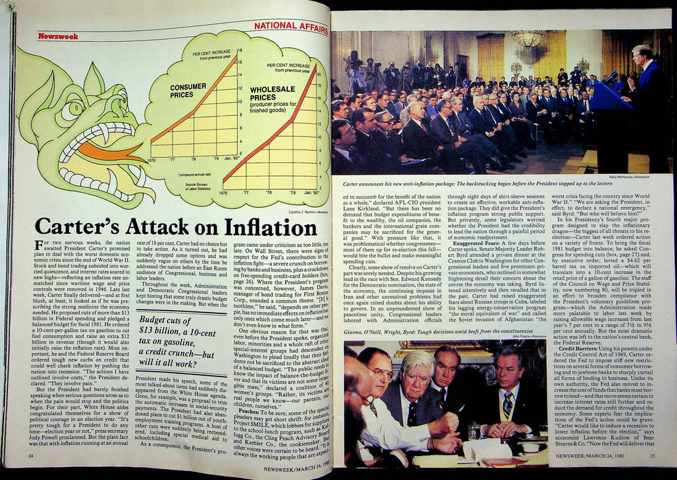 Newsweek Magazine March 24 1980 Carter Inflation Recession Credit Restrictions 3