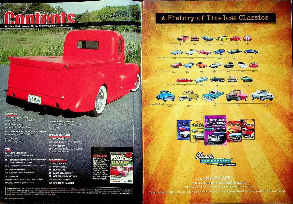 Classic Trucks Magazine October 2007 Vol 16 No 10 Prevent Rust Engine Build